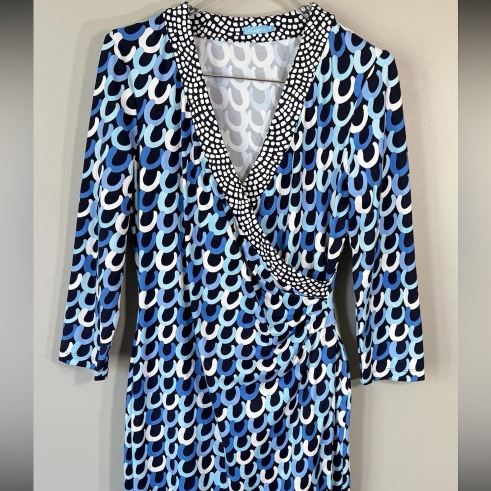 J. McLaughlin Catalina Cloth Blythe Dress faux wrap.  Sz M.  Like new condition.